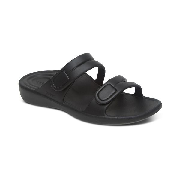 Aetrex Women's Janey Sport Water-Friendly Sandals - Black | USA PJYBFMI